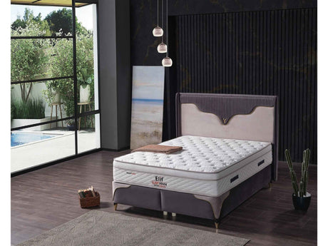 Manolya Storage Bed With Headboard Grey by Furnia at Eve Furniture