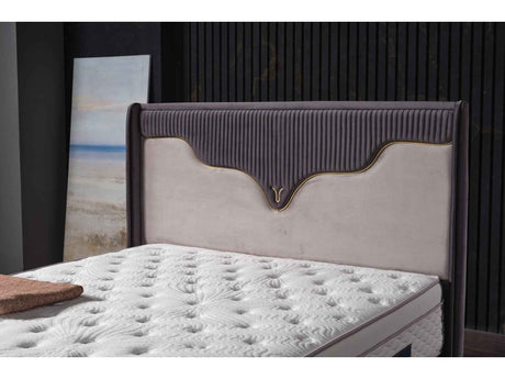 Manolya Storage Bed With Headboard Grey by Furnia at Eve Furniture