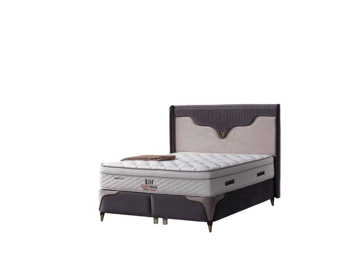 Manolya Storage Bed With Headboard Grey by Furnia at Eve Furniture