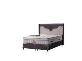 Manolya Storage Bed With Headboard Grey by Furnia at Eve Furniture