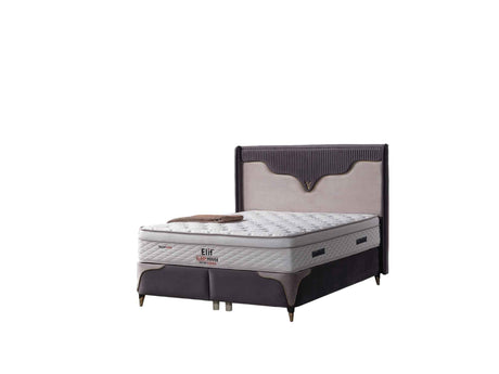 Manolya Storage Bed With Headboard Grey by Furnia at Eve Furniture