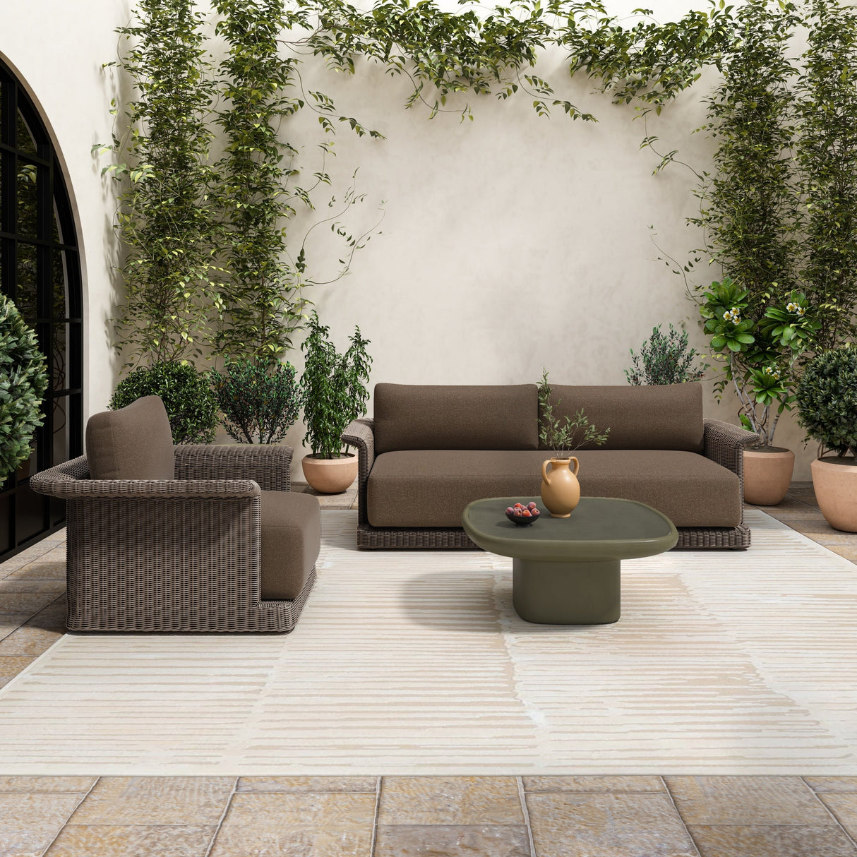 Manon Deep Green Outdoor Coffee Table by Moe's Home at Eve Furniture