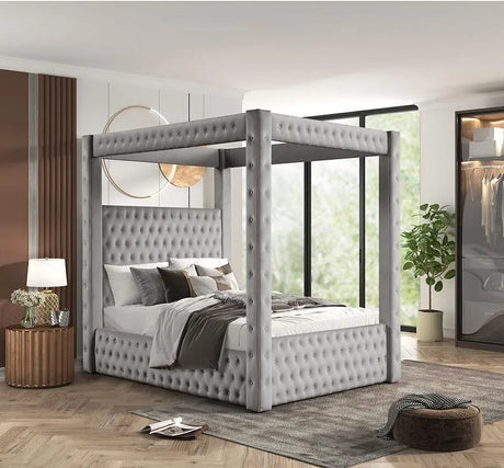 Mansion Grey Queen Platform Bed by New Era Innovations at Eve Furniture