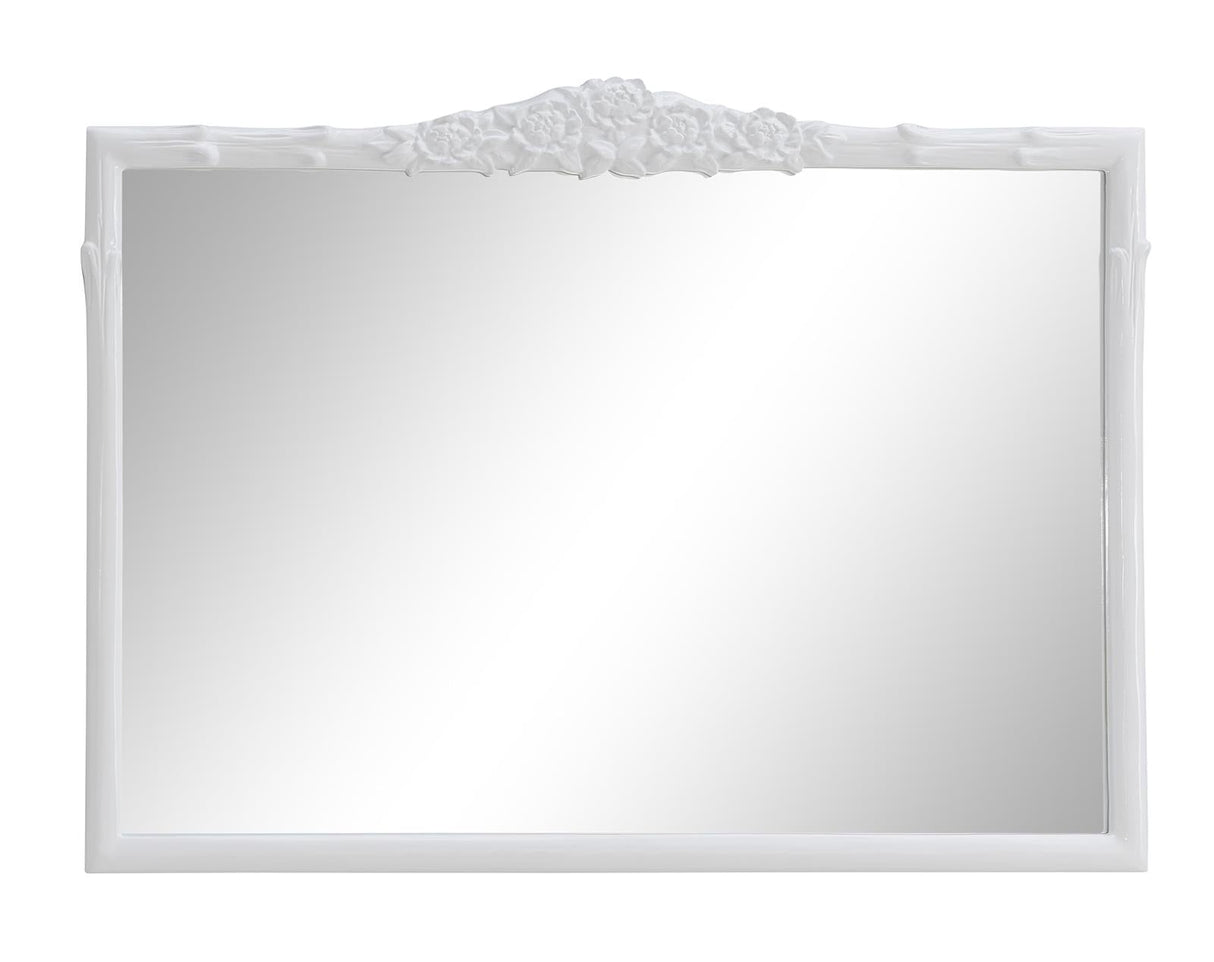 Sylvie Glossy White Mantel Mirror