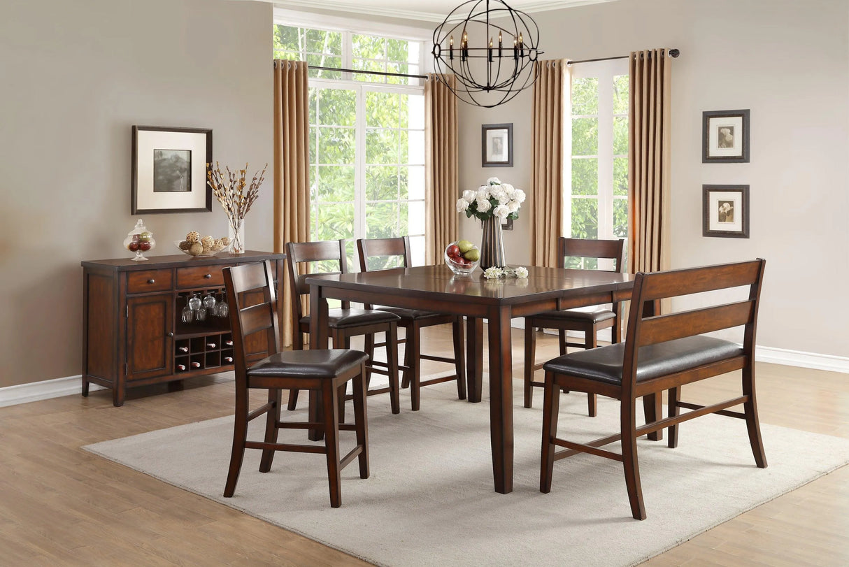 Mantello Cherry Extendable Counter Height Set by Homelegance at Eve Furniture
