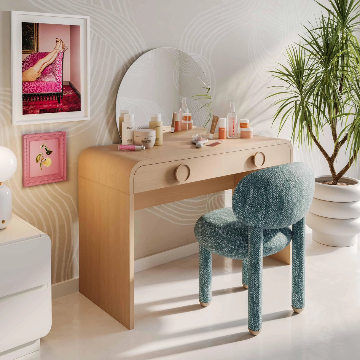 Manu Nubby Performance Fabric Side Chair by TOV Furniture at Eve Furniture