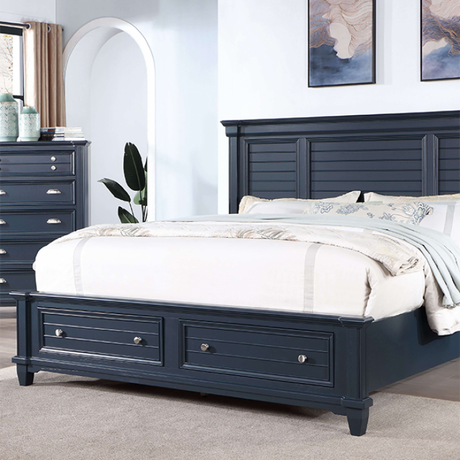 Manzanillo Slate Blue 5-Piece Queen Bedroom Set by Furniture of America at Eve Furniture