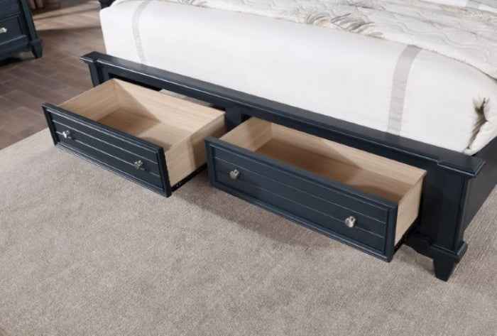 Manzanillo Slate Blue 5-Piece Queen Bedroom Set by Furniture of America at Eve Furniture