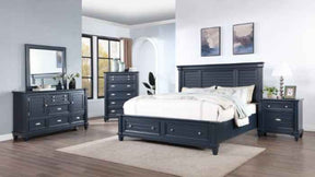 Manzanillo Slate Blue 5-Piece Queen Bedroom Set by Furniture of America at Eve Furniture