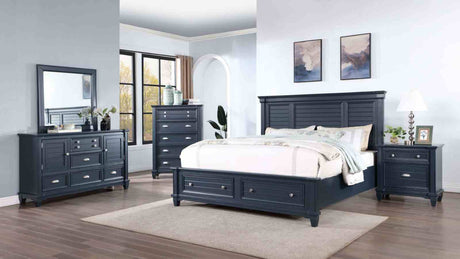 Manzanillo Slate Blue Storage California King Bed by Furniture of America at Eve Furniture