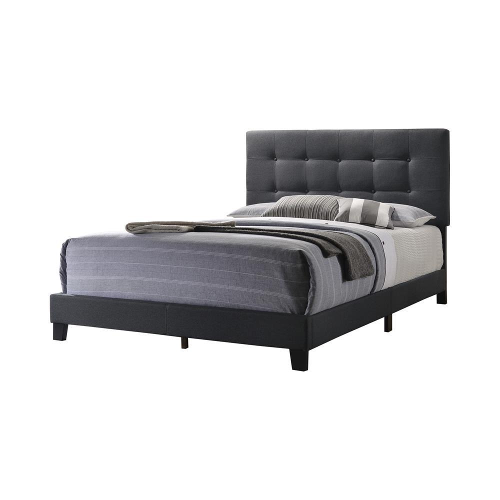 Mapes Charcoal Tufted Upholstered Eastern King Bed by Coaster at Eve Furniture