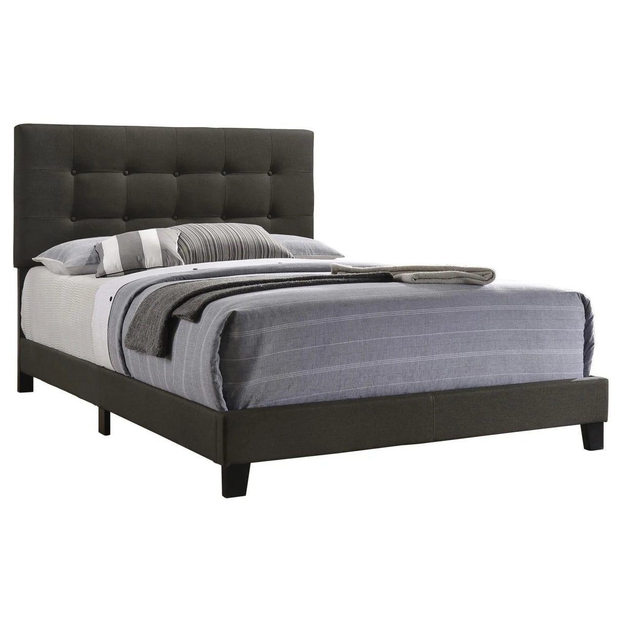 Mapes Charcoal Tufted Upholstered Queen Bed by Coaster at Eve Furniture