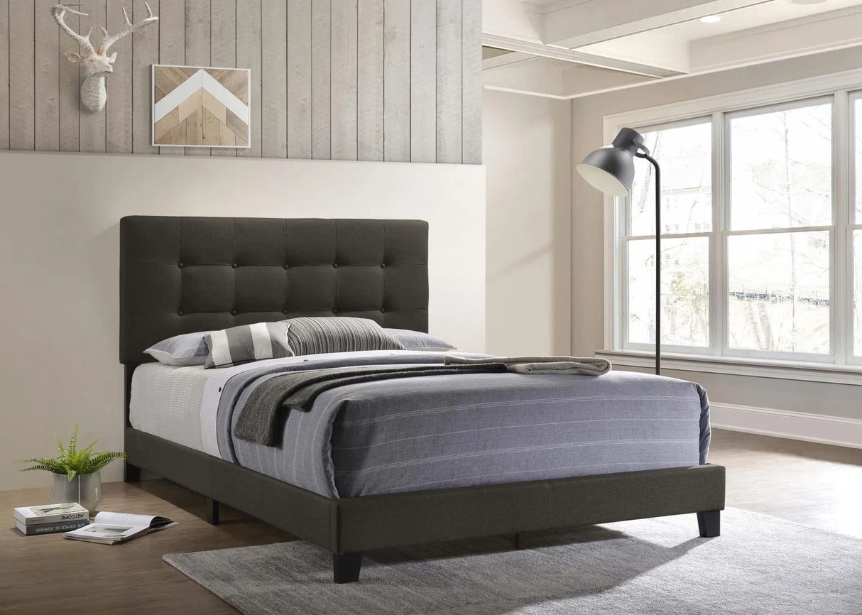 Mapes Charcoal Tufted Upholstered Queen Bed by Coaster at Eve Furniture