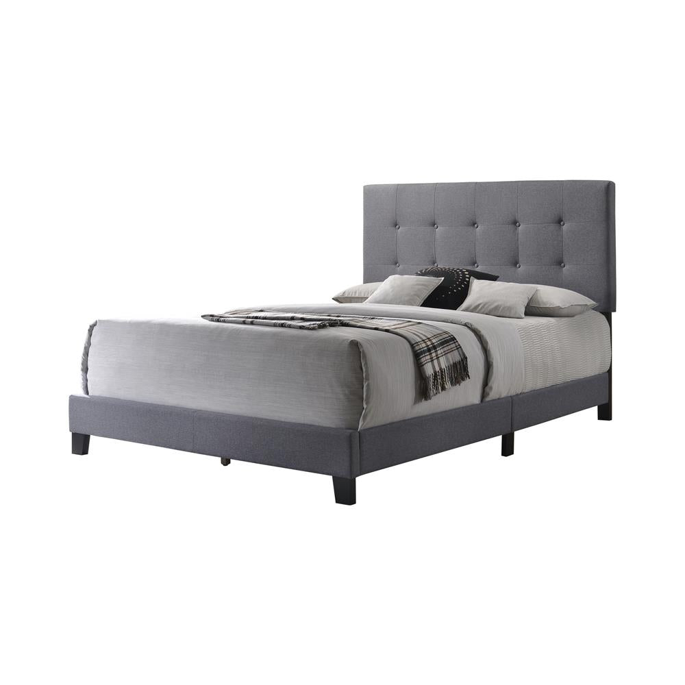 Mapes Tufted Upholstered Eastern King Bed Gray