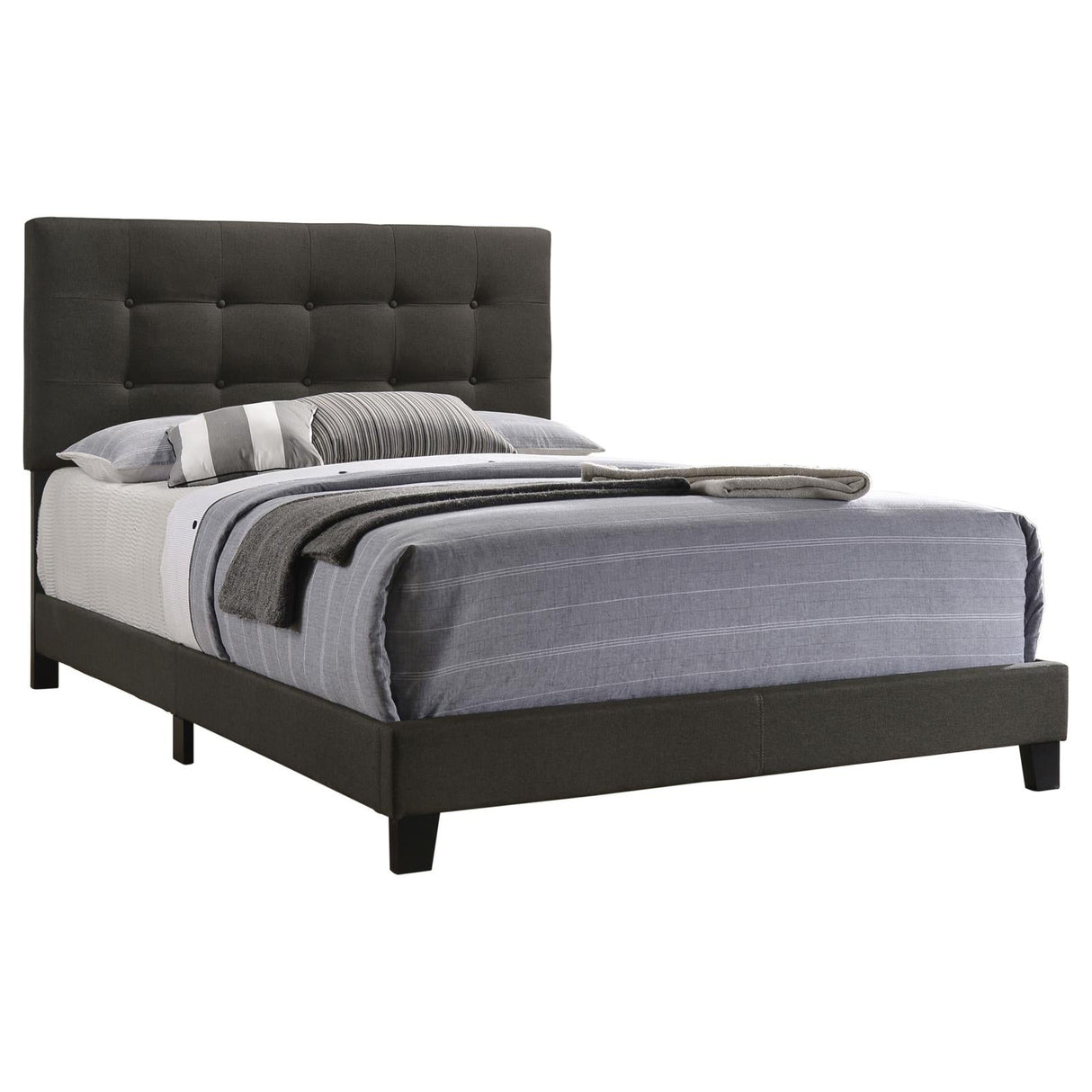 Mapes Tufted Upholstered Queen Bed Charcoal