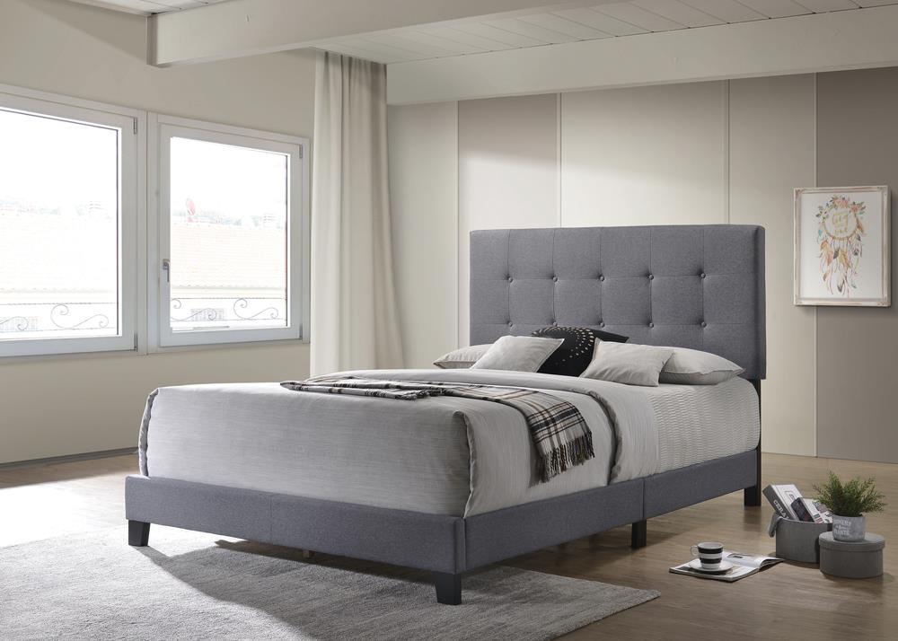 Mapes Tufted Upholstered Queen Bed Gray