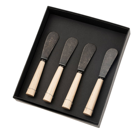 Maple Wood Spreaders S/4, Tumbled Black, Set of 4 by Mercana at Eve Furniture