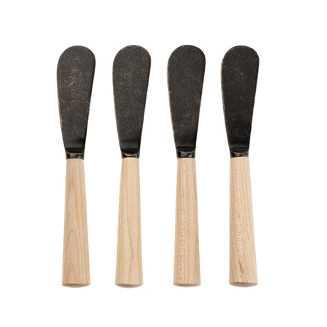 Maple Wood Spreaders S/4, Tumbled Black, Set of 4 by Mercana at Eve Furniture
