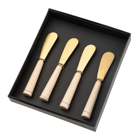 Maple Wood Spreaders S/4, Tumbled Gold, Set of 4 by Mercana at Eve Furniture