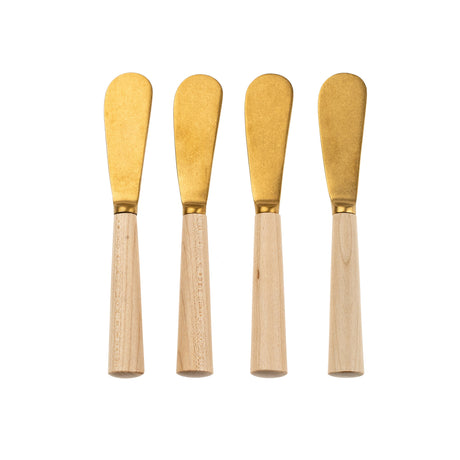 Maple Wood Spreaders S/4, Tumbled Gold, Set of 4 by Mercana at Eve Furniture