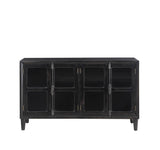 Mapleton Black 4-Door Accent Cabinet