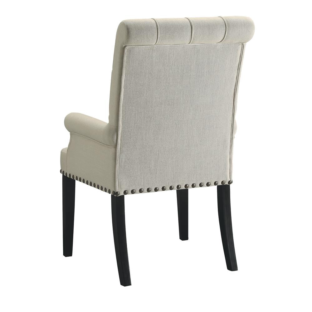 Mapleton Beige Tufted Back Upholstered Arm Chair