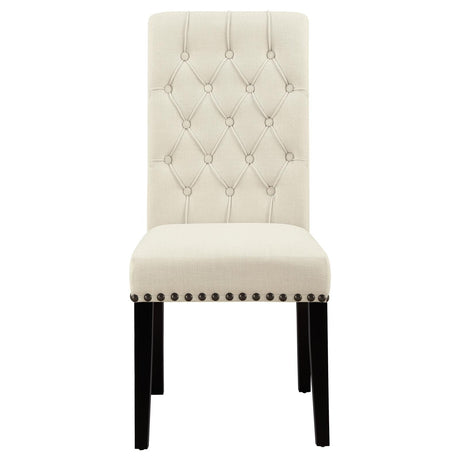 Mapleton Beige Tufted Back Upholstered Side Chairs, Set of 2