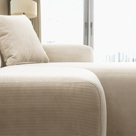 Mar Sectional Cream Corduroy Sofa (Right Facing) by Ashcroft Furniture at Eve Furniture