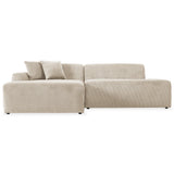 Mar Sectional Cream Corduroy Sofa(Left Facing) by Ashcroft Furniture at Eve Furniture
