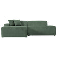 Mar Sectional Green Corduroy Sofa (Left Facing) by Ashcroft Furniture at Eve Furniture