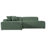 Mar Sectional Green Corduroy Sofa (Left Facing) by Ashcroft Furniture at Eve Furniture