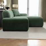 Mar Sectional Green Corduroy Sofa (Right Facing) by Ashcroft Furniture at Eve Furniture