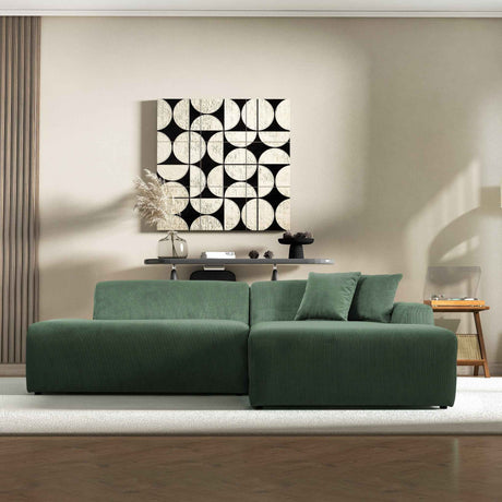 Mar Sectional Green Corduroy Sofa (Right Facing) by Ashcroft Imports at Eve Furniture