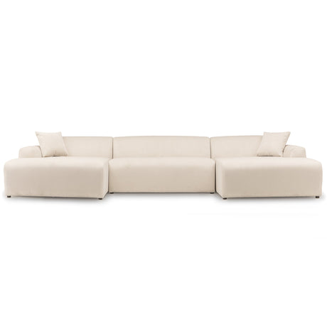 Mar U-Shape Corner Sofa - Cream Corduroy by Ashcroft Furniture at Eve Furniture