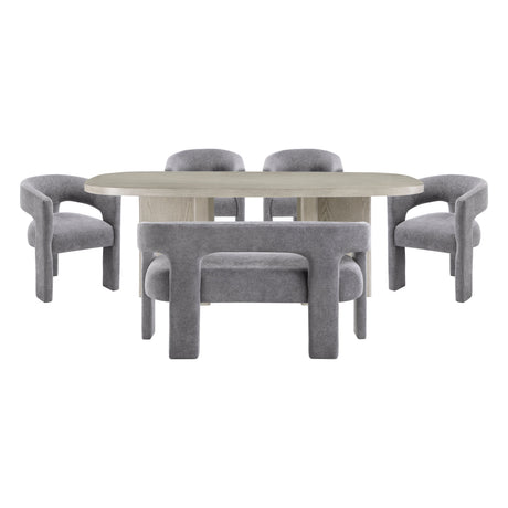 Marais Dark Gray 6-Piece Dining Room Set by Homelegance at Eve Furniture
