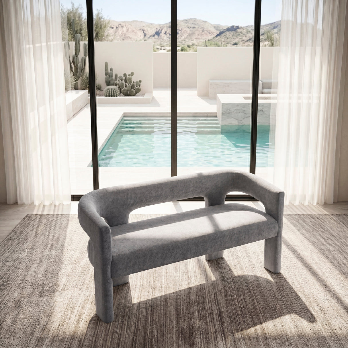 Marais Dark Gray Bench by Homelegance at Eve Furniture