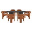 Marais Ebony & Orange Boucle 7-Piece 82" Dining Set by Homelegance at Eve Furniture