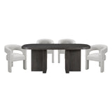 Marais Ebony/Light Gray Boucle 5-Piece 82" Dining Set by Homelegance at Eve Furniture