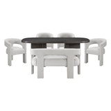 Marais Ebony/Light Gray Boucle 6-Piece 82" Dining Set by Homelegance at Eve Furniture