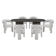 Marais Ebony/Light Gray Boucle 7-Piece 82" Dining Set by Homelegance at Eve Furniture