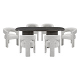 Marais Ebony/Light Gray Boucle 7-Piece 82" Dining Set by Homelegance at Eve Furniture