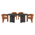 Marais Ebony/Orange Boucle 5-Piece 82" Dining Set by Homelegance at Eve Furniture