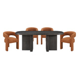 Marais Ebony/Orange Boucle 5-Piece 82" Dining Set by Homelegance at Eve Furniture