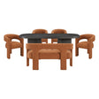 Marais Ebony/Orange Boucle 6-Piece 82" Dining Set by Homelegance at Eve Furniture