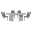 Marais Gray 5-Piece Dining Room Set (Table & 4 Chairs)