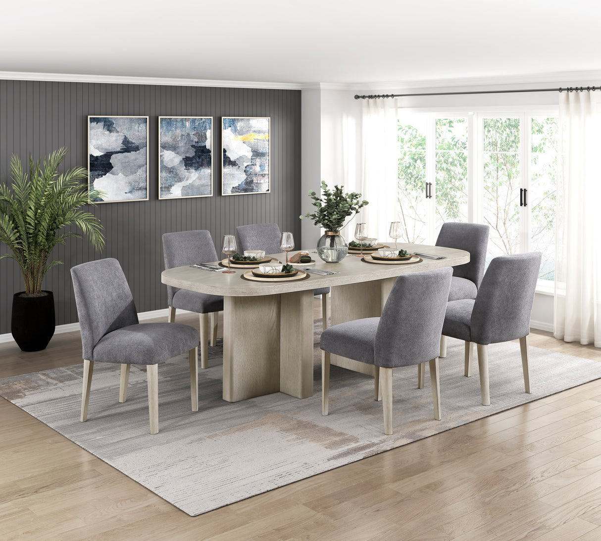 Marais Light Gray Dining Table by Homelegance at Eve Furniture