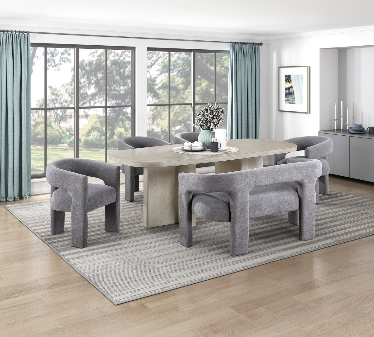 Marais Light Gray Dining Table by Homelegance at Eve Furniture