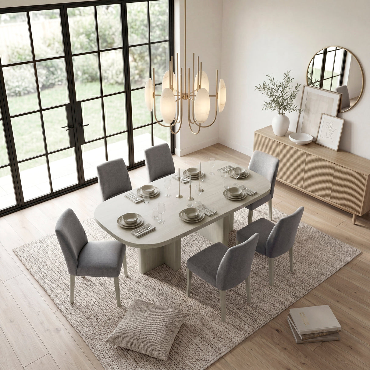 Marais Light Gray Dining Table by Homelegance at Eve Furniture