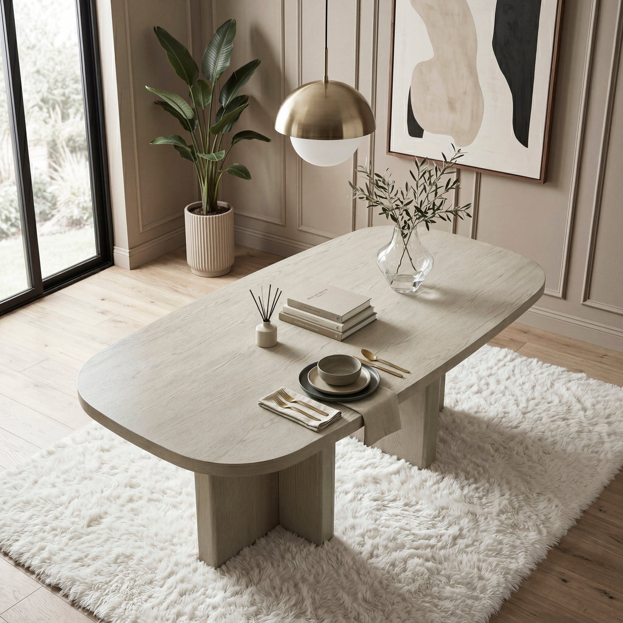 Marais Light Gray Dining Table by Homelegance at Eve Furniture