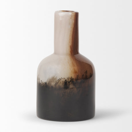 Marans Short Amber Multi-Color Glass Vase by Mercana at Eve Furniture